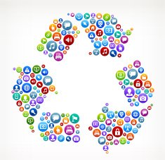 Recycling Technology Internet and Web Media Icon Pattern N2