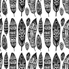 Vintage Feathers Seamless background