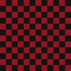 Geometric checked red glitter design on black paper