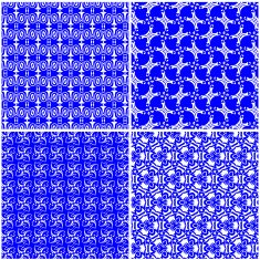 set of blue floral pattern background