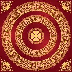 vector Traditional vintage gold Greek ornament (Meander) N3