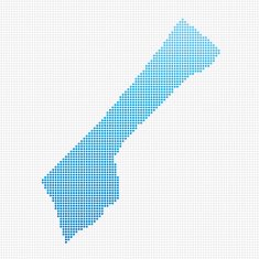 Gaza Strip Map Blue Dot Pattern