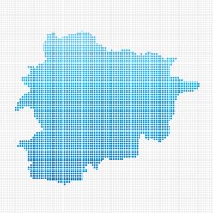 Andorra Map Blue Dot Pattern
