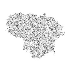 Lithuania Map Network Black And White