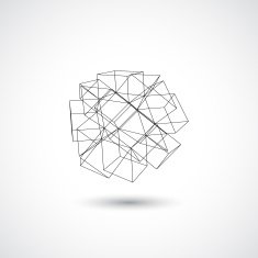 line cube pattern icon