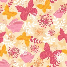 Textured butterflies seamless pattern