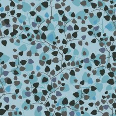 Small Leaf and Vine Seamless Pattern in Blue Green