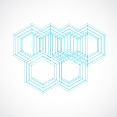 abstract line hexagon pattern background