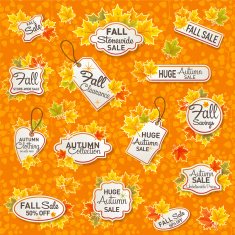 Fall Autumn Leaf Sale tags