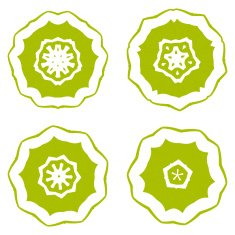 set of abstract green floral pattern icon for design