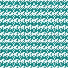 Teal and White Male Female Gender Symbol Repeat Pattern Background