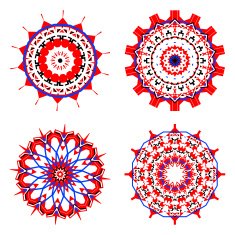 set of abstractcolor color floral pattern icon