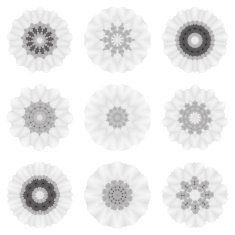 set of abstract gray floral pattern icon for design