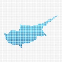 Cyprus Map Blue Dot Pattern