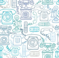 Telephones Seamless Pattern Background