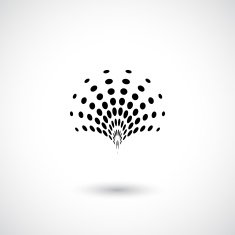abstract black dots pattern icon for design