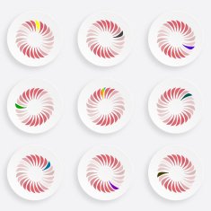 set of abstract color plate pattern for design N9