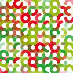 Fruit Geometric Circle Pattern Square