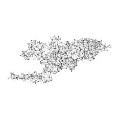 Kyrgyzstan Map Network Black And White