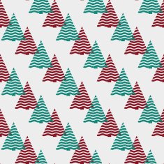 Seamless tree glitter symbols on white paper
