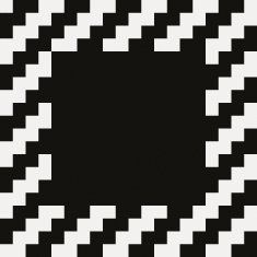 Black paper with white frame geometric pattern