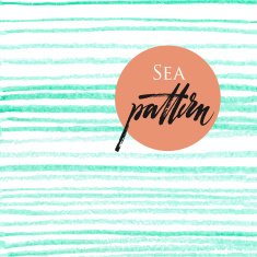 Seamless pattern with ocean blue pencil stripes