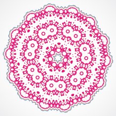 abstract red floral pattern icon for design N2