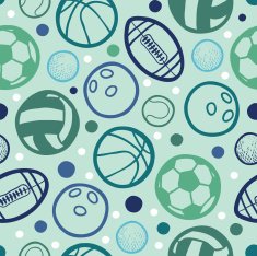Sports Balls Seamless Pattern Background