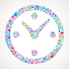 Clock on School & Education Icon Pattern N2