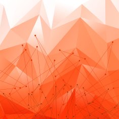 Vector Background with Red Polygonal Abstract Shapes