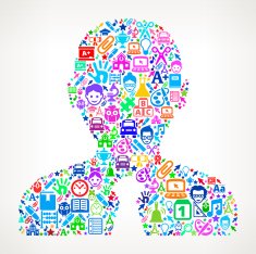 Businessman on School & Education Icon Pattern N2