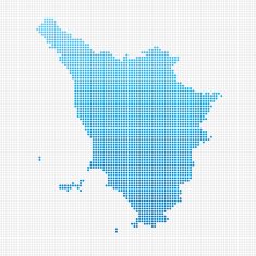Italy Regions Toscana Map Blue Dot Pattern