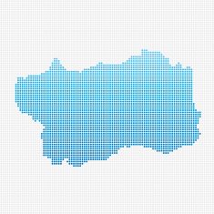 Italy Regions Valle d&rsquo;Aosta Map Blue Dot Pattern