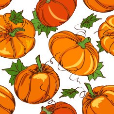 Seamless pattern of pumpkins
