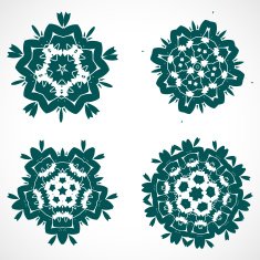 set of abstract color floral pattern for design N4