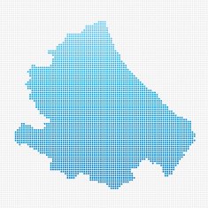 Italy Regions Abruzzo Map Blue Dot Pattern