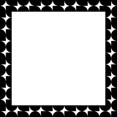 Paper with black and white frame geometric pattern