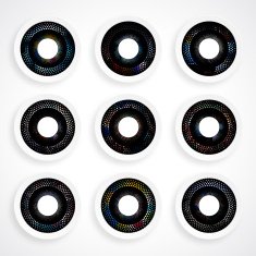 set of colorful dot sign plate pattern for design N2