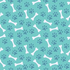 Animal seamless vector pattern of paw footprint and bone Endles N3