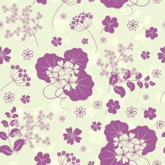 Garden flowers and herbs seamless background N3