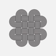 Twisted lines vector element intertwined pattern isolated object