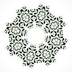 abstract black and white floral pattern background N11