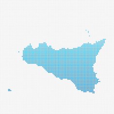 Italy Regions Sicilia Map Blue Dot Pattern