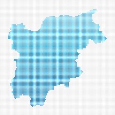 Italy Regions Trentino Alto Adige Map Blue Dot Pattern