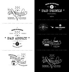 vector set - Trendy Retro Vintage Insignias Badges