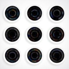 set of colorful dot sign plate pattern for design N3