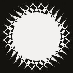 Paper with black and white circular geometric pattern N2