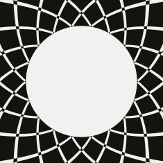 Paper with black and white circular geometric pattern N3