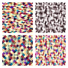 Set of geometric tiles with colored rhombus N2