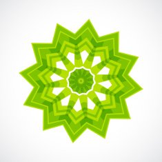 set of abstract green floral pattern for design